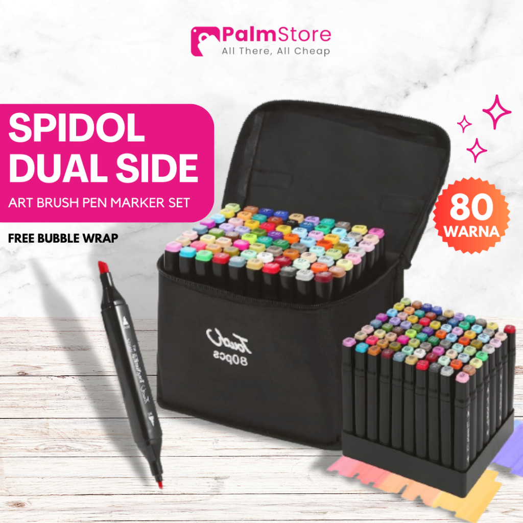 

PALM Spidol Warna Warni Set Color Marker With Bag Spidol Warna Dengan Tas 24/48/30/80