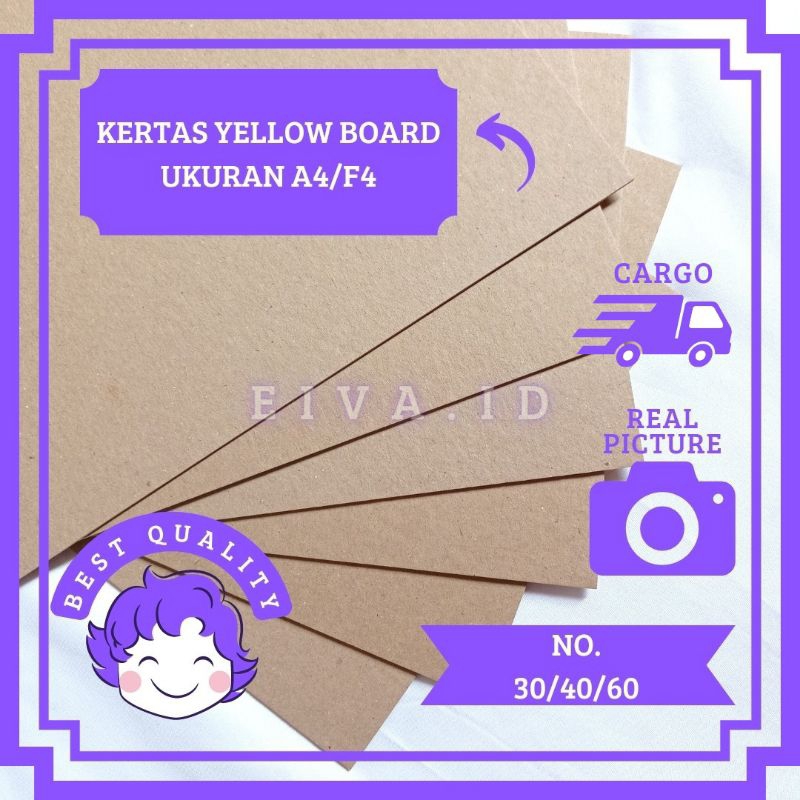 

[KHUSUS KARGO] Kertas Yellow Board A4 / F4 / No. 30/40/60