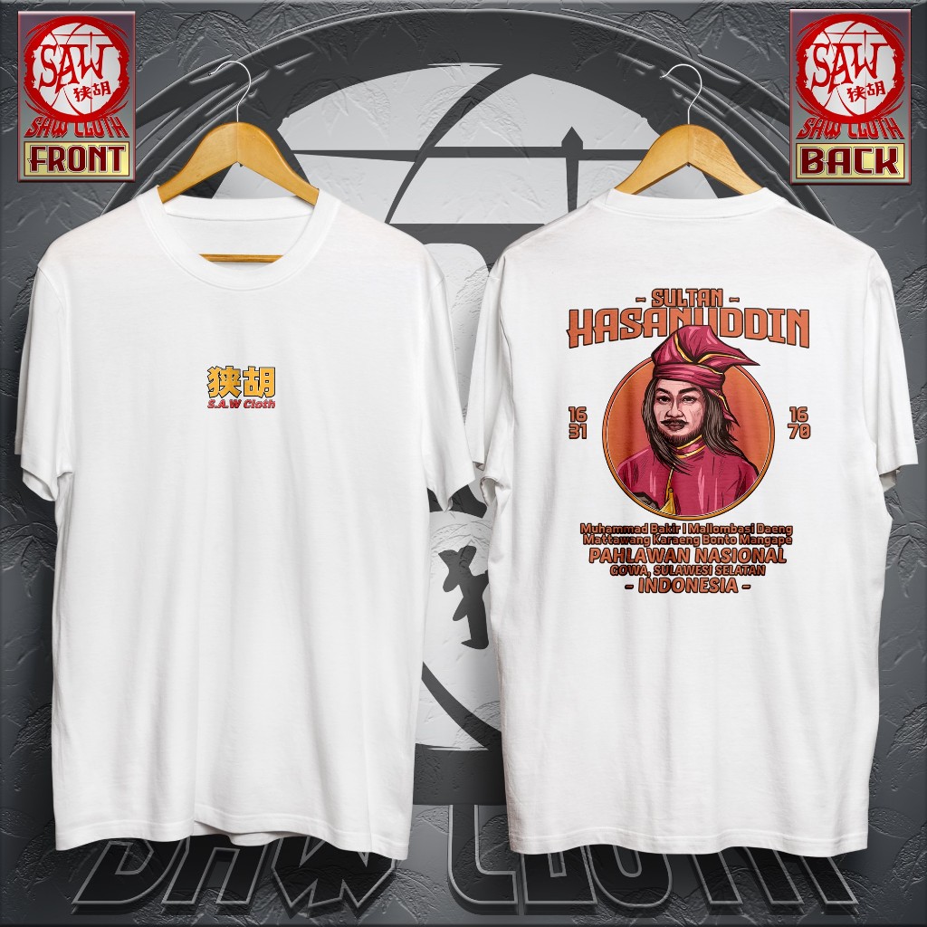 T-SHIRT SULTAN HASANUDDIN Kaos Pahlawan Nasional Indonesia Sultan Hasanuddin Tumenanga Ri Balla Pang