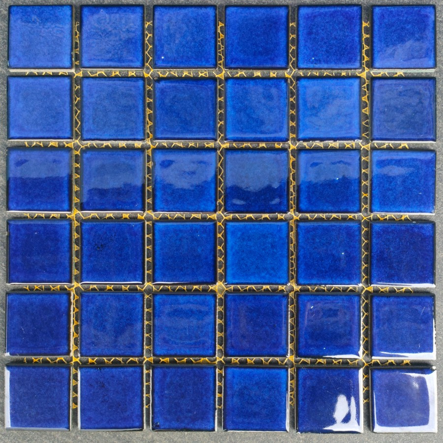 Keramik Mozaik Mosaic Kolam Renang Biru Tua Merk Kuda Laut Mass Type SQ 420 Premium