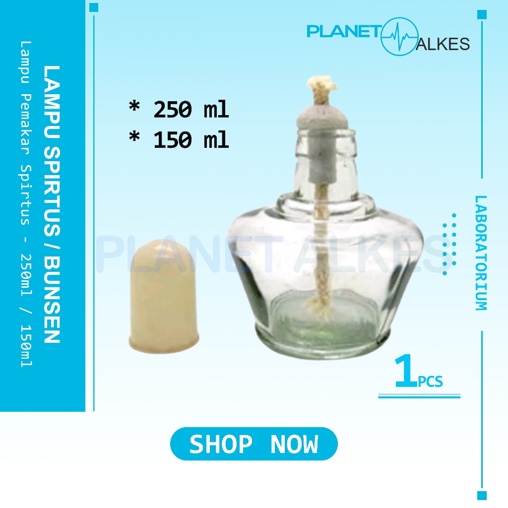 Lampu Spritus Kaca / Bunsen Kaca 150ml / Bunsen 250ml