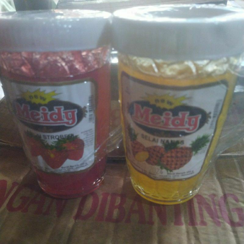 

selai meidy nanas/strawberry gelas