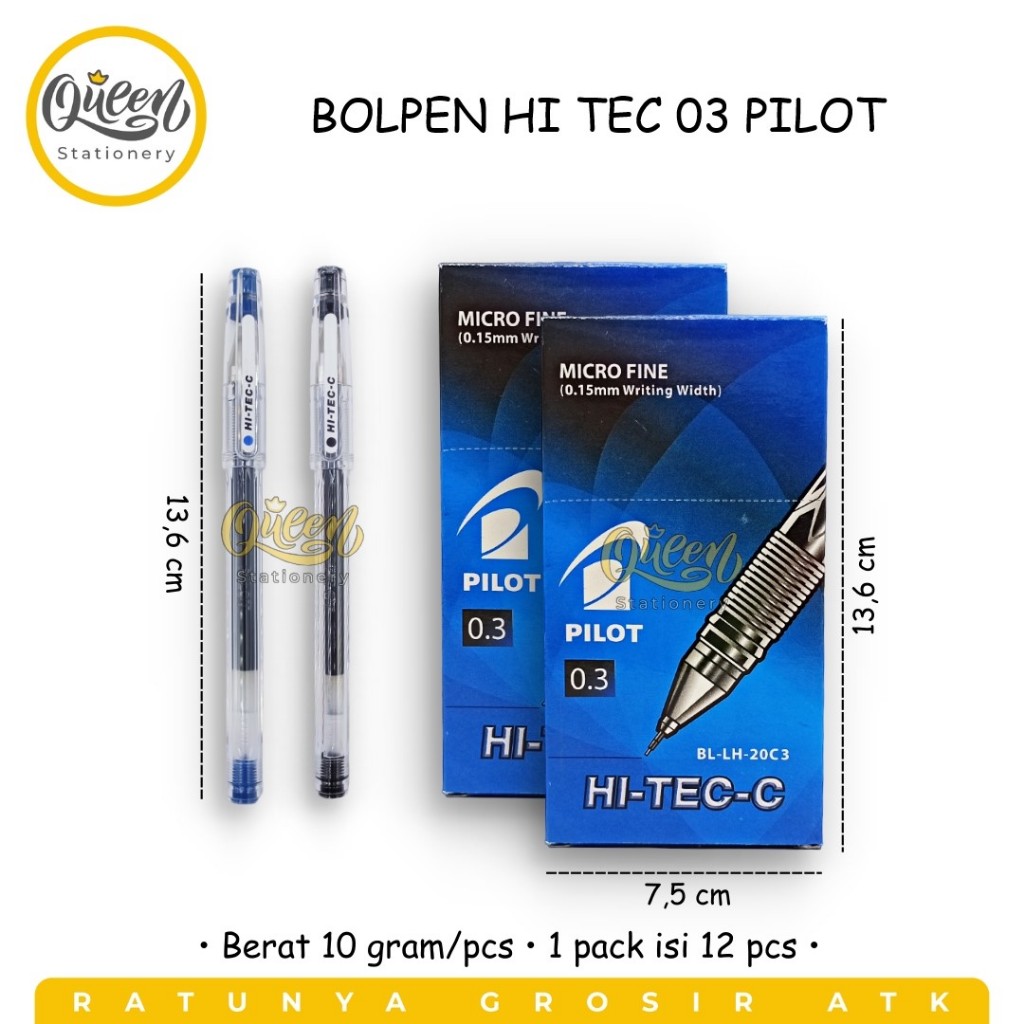 1 PCS BOLPEN HI TEC PILOT PULPEN BALLPOINT GEL HI TEC