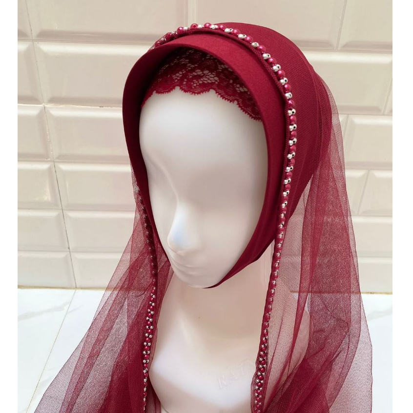 treea store Slayer pengantin veil payet Mutiara veil sunting pelaminan wedding aksesoris fashion mus