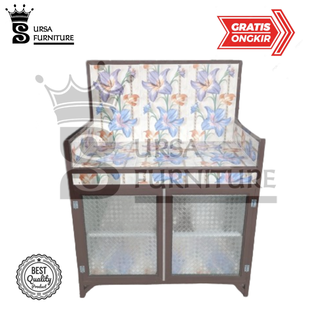 rak piring bawah keramik/rak kompor 2 pintu/rak piring alumunium/rak kompor 2 tungku/rak kompor cant