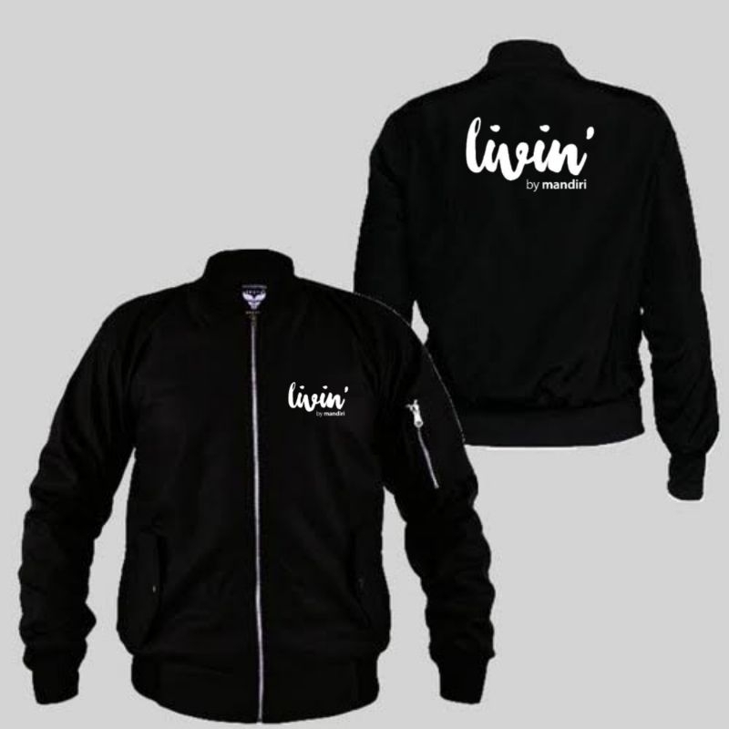 JAKET BOMBER LIVIN BY MANDIRI LOGO LIVIN