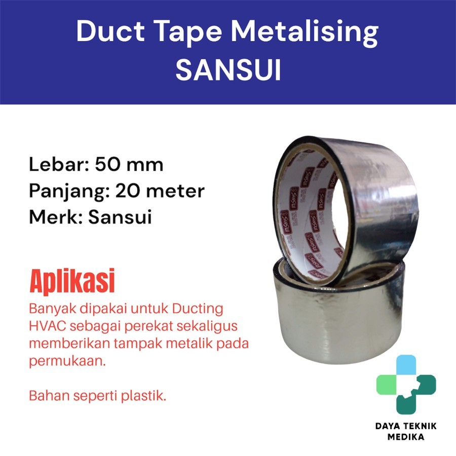 Sansui Duct Tape Metalising - Lakban Metalizing - Bukan Aluminium