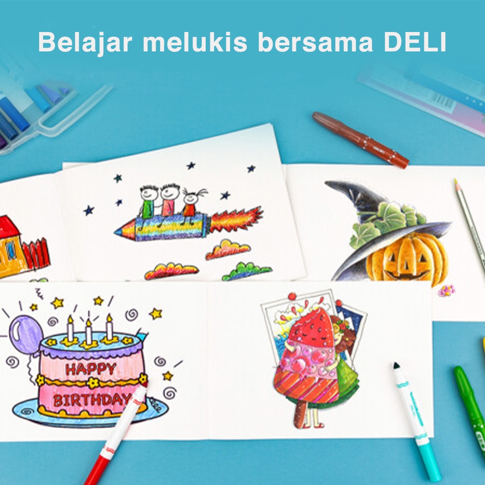 

10pcs Deli Painting Book / Buku Gambar 20 Lembar Kertas Tebal Tidak Tembus 73377