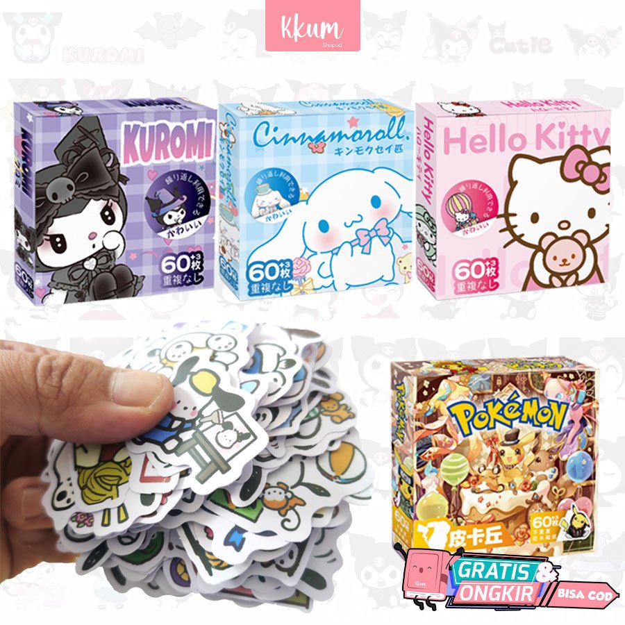 

60PCS Stiker Dekorasi Jurnal DIY/ Stiker Japan Kartun