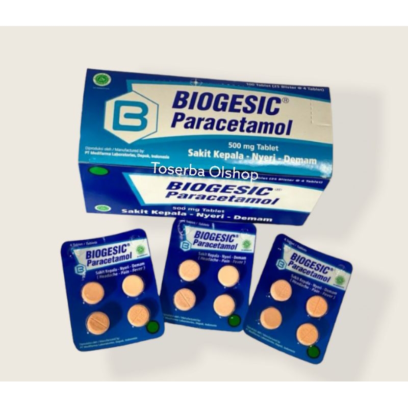 obat biogesic tablet 500 g(1 keping 4 tablet)