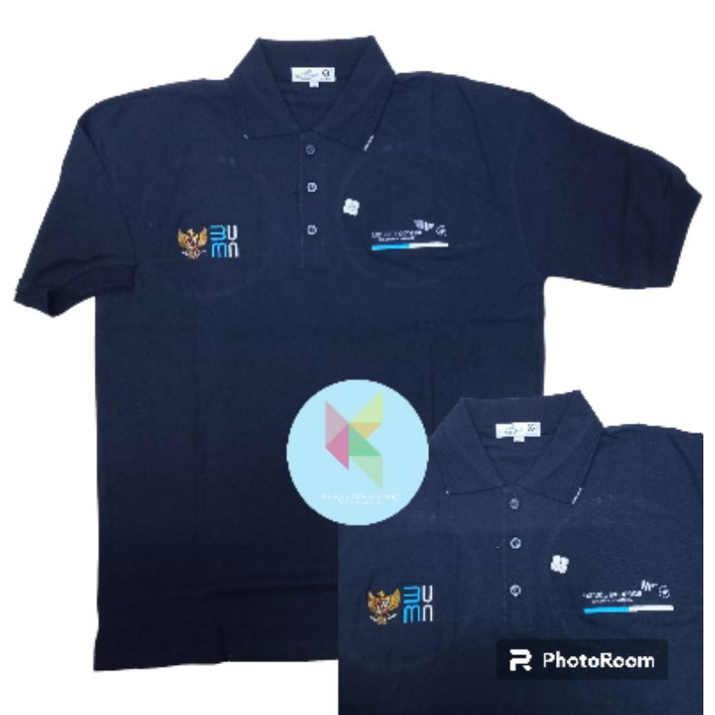 kaos polo T-shirt BUMN Garuda Indonesia Skyteam navy lengan pendek