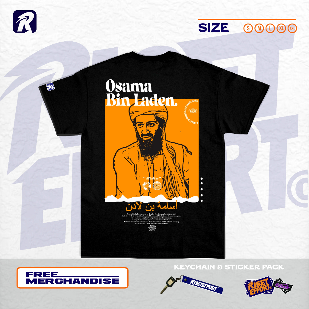 Kaos Osama bin laden Kaos muslim Kaos dakwah Kaos islami Kaos distro pria combed sablon plastisol