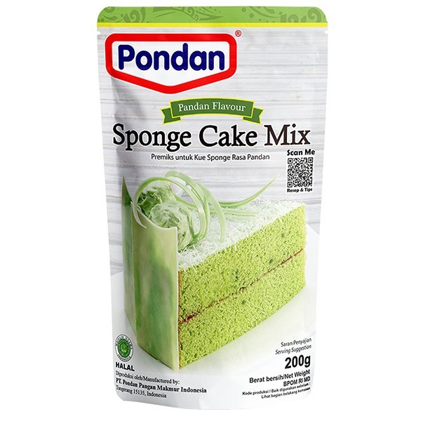 

Pondan Sponge Cake Mix Pandan Flavour 200 g