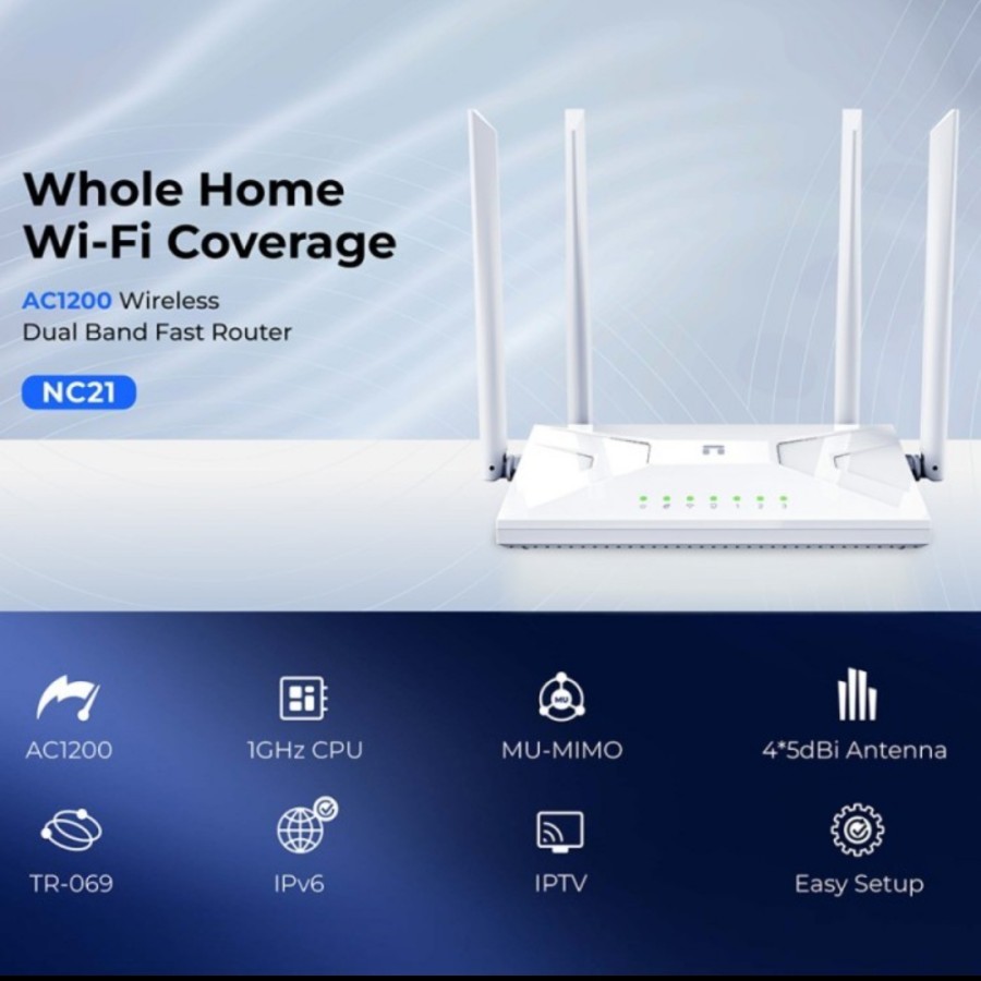 NETIS AC1200 Wi-Fi Dual Band Router - NC21 w/ 4 Antennas
