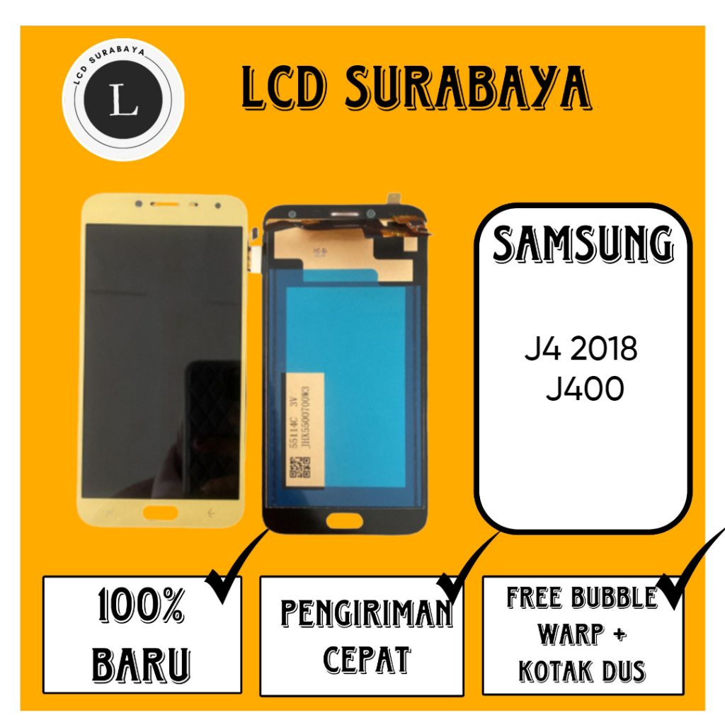 LCD TOUCHSCREEN SAMSUNG GALAXY J4 2018 J400 COMPLETE 1 SET