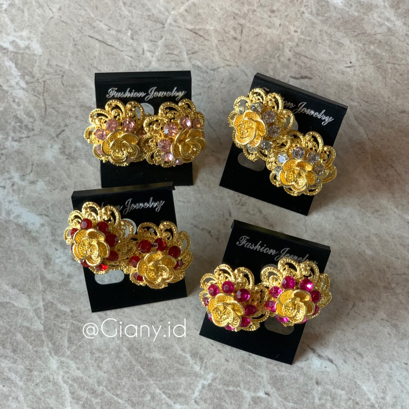 Anting Giwang Mawar/ Anting alpaka bali