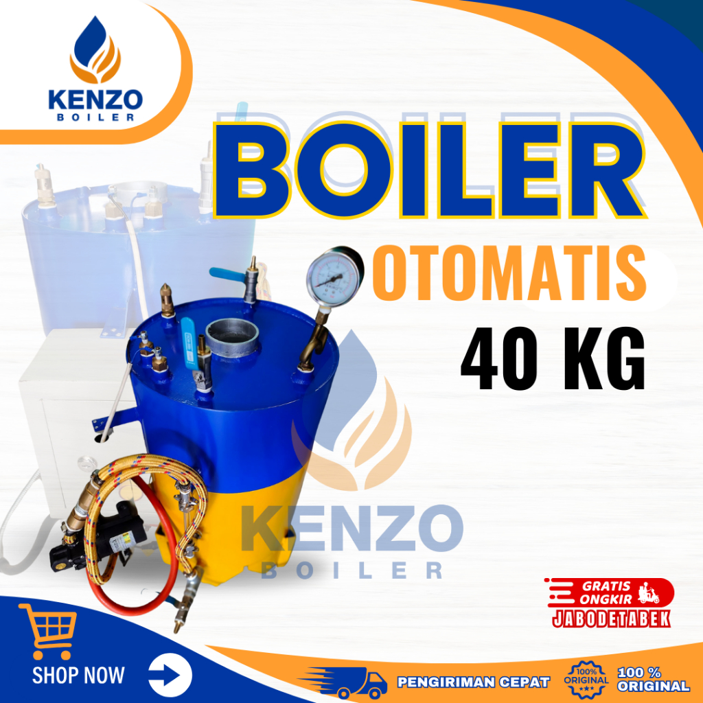 KENZO BOILER | Boiler Otomatis 40kg Kenzo Boiler | Tabung Boiler Setrika Uap | Tabung Boiler 40 kg |