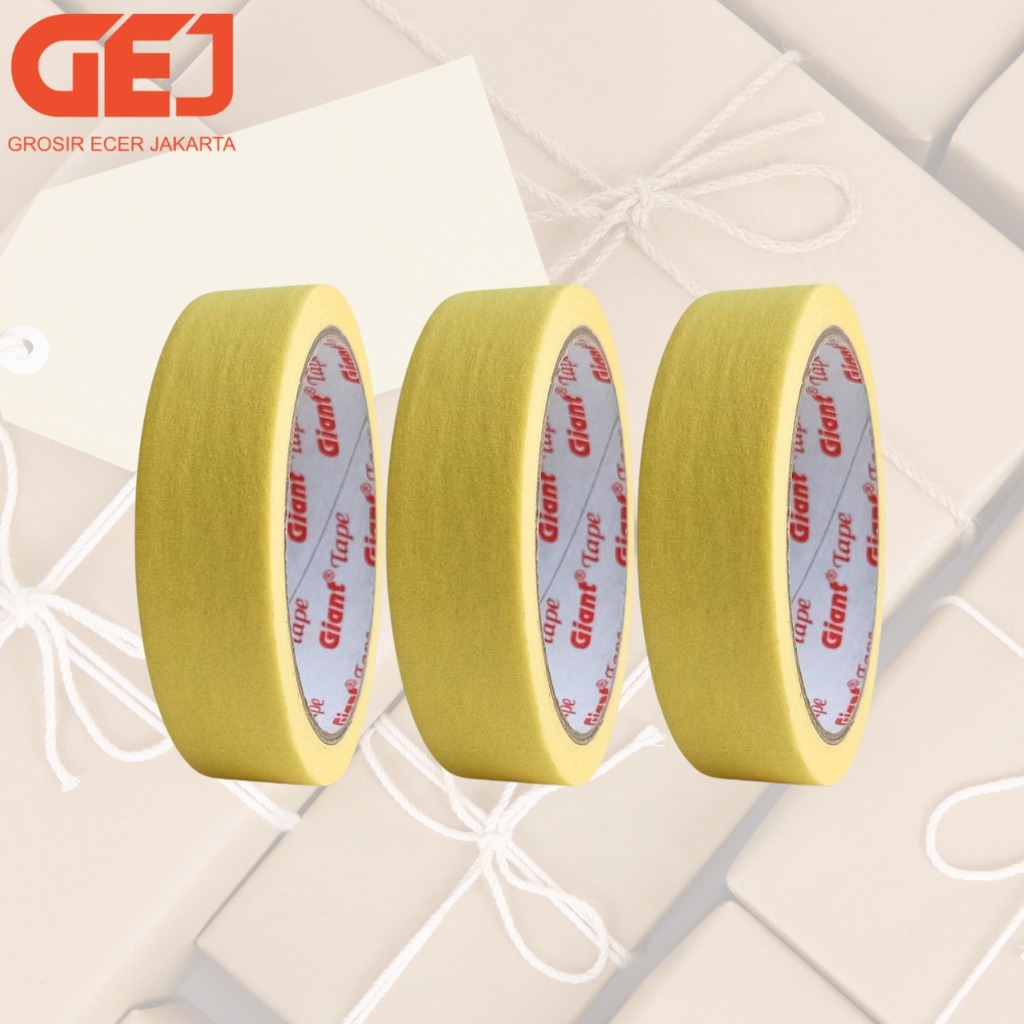 

Lakban Kertas Masking Tape Merk GIANT Tape 23 mm x 18 Meter