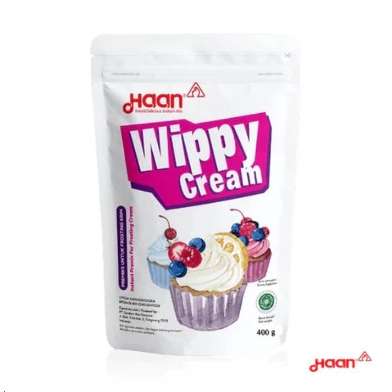 

HAAN WIPPY CREAM Kemasan Pouch whipped cream instant Topping bubuk instant 400 gr