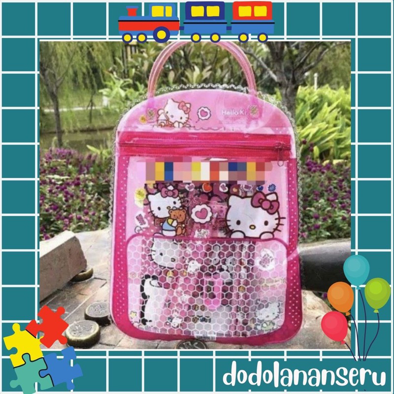 

DDS - STATIONARY SET FREE BAG / SET ALAT TULIS ANAK SEKOLAH 7 in 1 MOTIF KARTUN