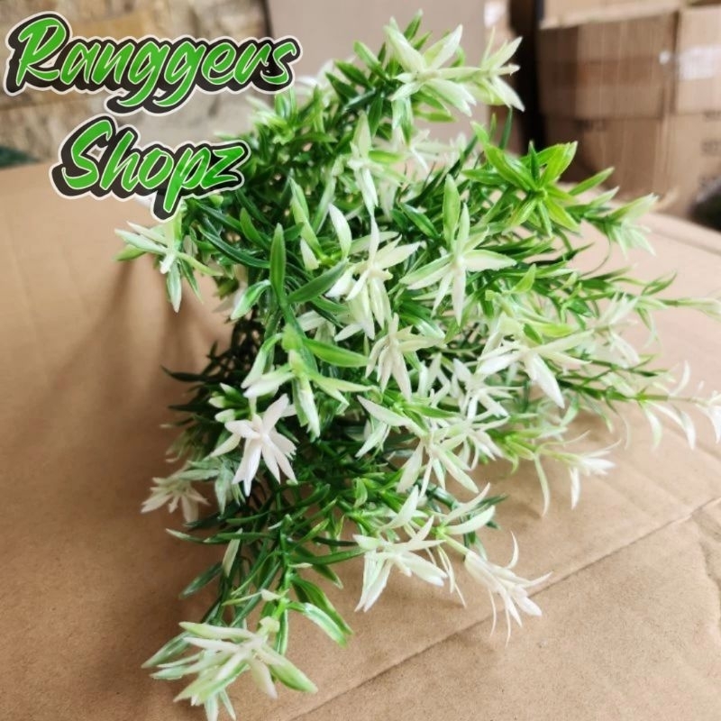 Daun Rosemary Putih 7 Cabang / Daun Plastik Artificial