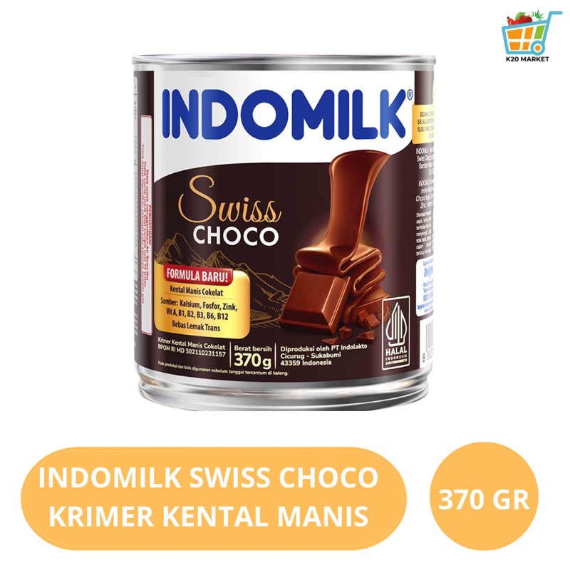 

Indomilk Swiss Choco Krimer Kental Manis Rasa Coklat 370 Gram