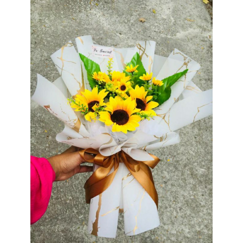 Buket bunga matahari artificial / buket bunga matahari palsu buket wisuda buket murah