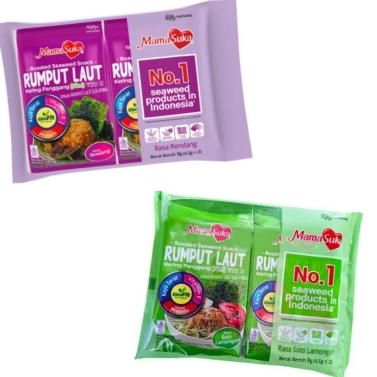 

9.9 BRANDS FESTIVAL Mamasuka Rumput Laut Seaweed isi 2 Barbeque Pedas Jagung Bakar Original Salted Egg