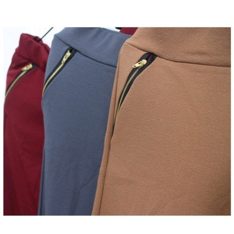 Celana Luna Resleting Jumbo Wanita / Celana Resleting Jumbo