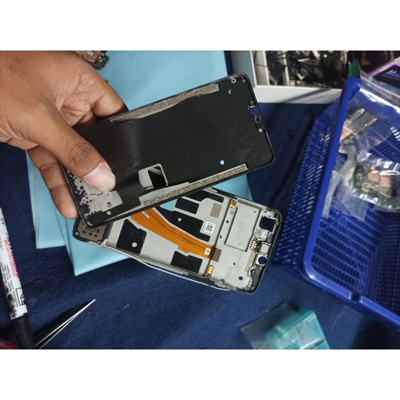 frame tatakan lcd Oppo f7 ORI COPOTAN