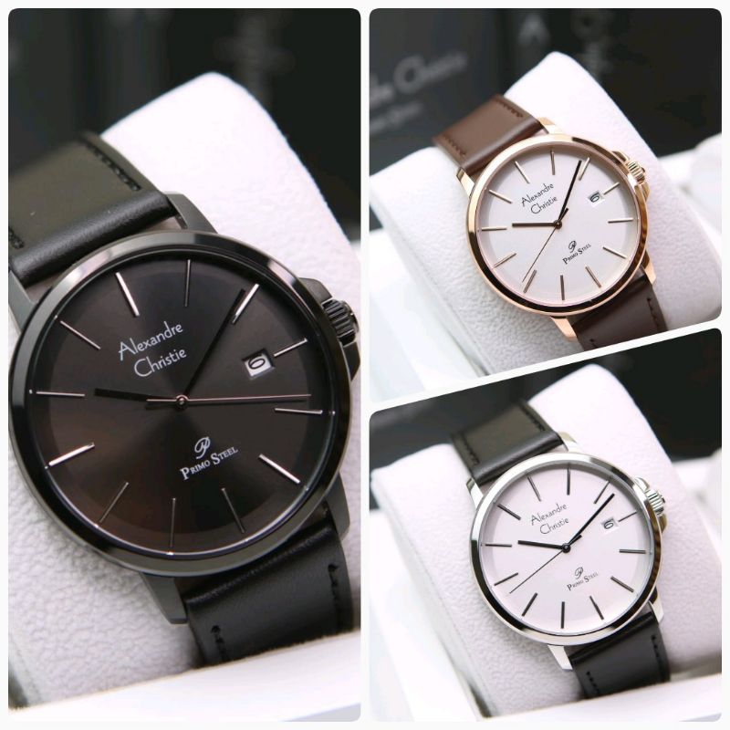 jam tangan pria alexandre christie ac1032 / ac 1032 kulit original
