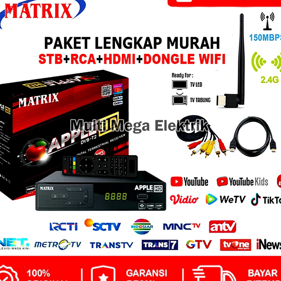 Grosir STB / SET TOP BOX TV DIGITAL / STB TV DIGITAL MATRIX APPLE DVBT2 / SET BOX TV DIGITAL / STB M