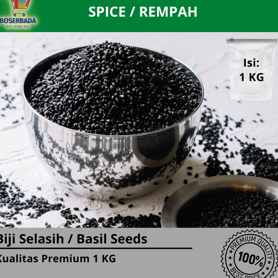 

[KODE 77] Biji Selasih / Basil Seeds 1 KG I Premium