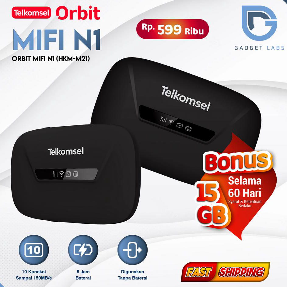 ➯✽✷ Modem Mifi HKM M21 TELKOMSEL ORBIT / XL GO 4G LTE - BYPASS