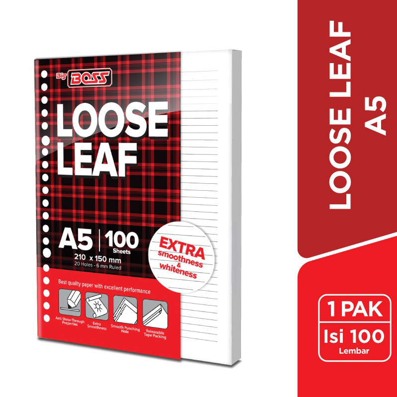

➚➹✲ BigBoss Loose Leaf A5 100 Lembar