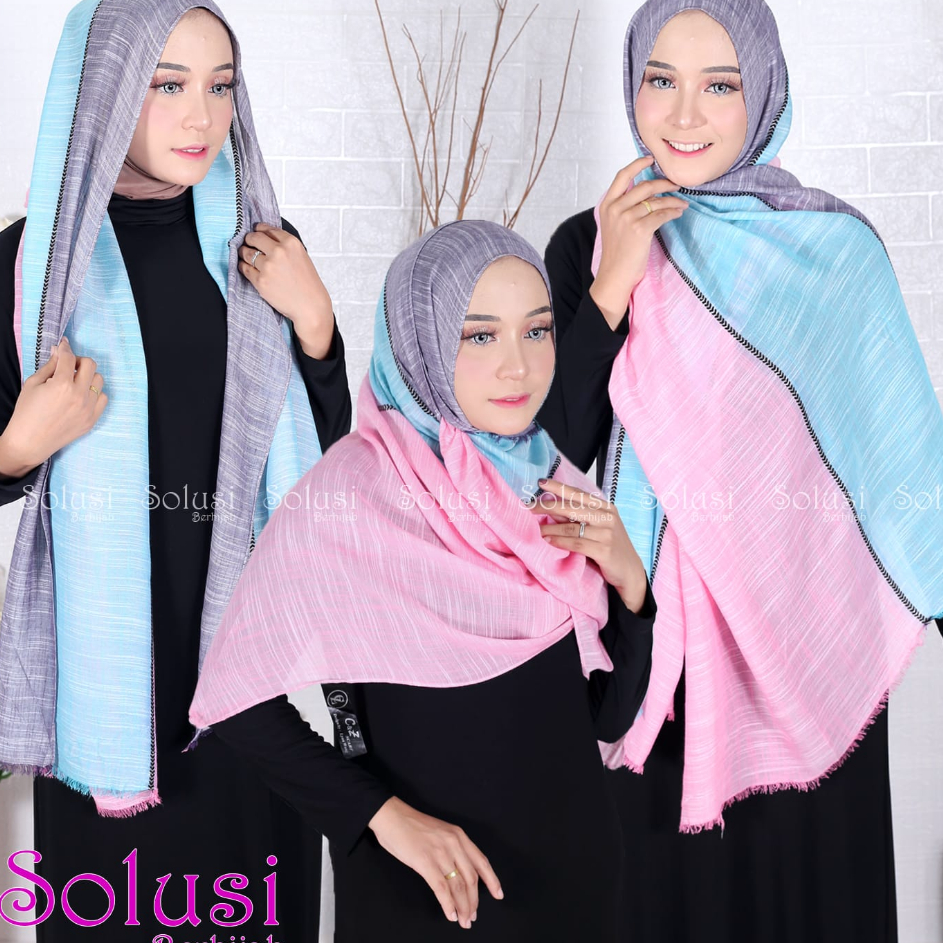 ♪↔✴❆ TERBARU PASHMINA ARKA Ori C & Z Long Scarf Pashmina Tiga Warna Cantik Bahan  Katun Tidak Licin 