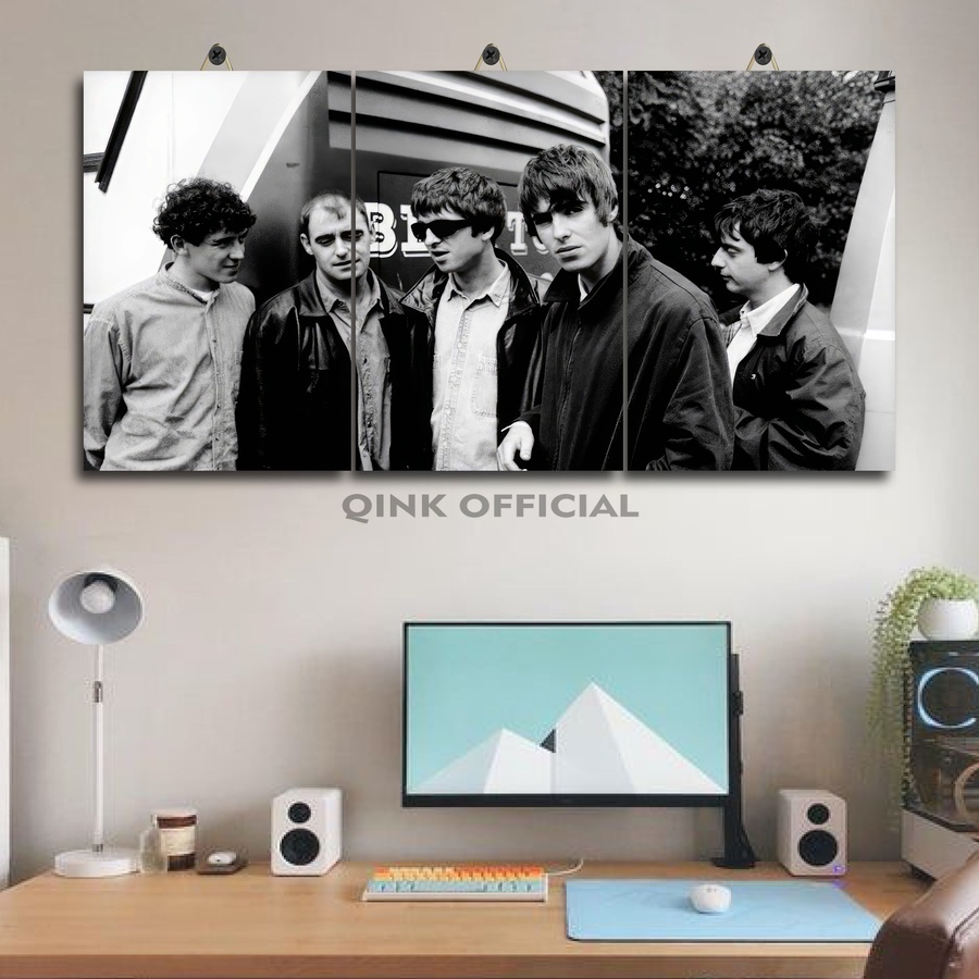 Hiasan Kamar Vokalis Band Oasis 60X30 Multi Panel / Pajangan Kamar Gambar Foto Band Oasis / Dekorasi