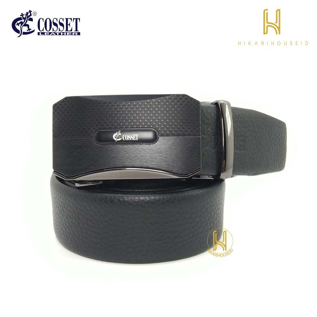 Ikat Pinggang Pria Kulit Asli - Sabuk Pria Rel Otomatis - COSSET 024