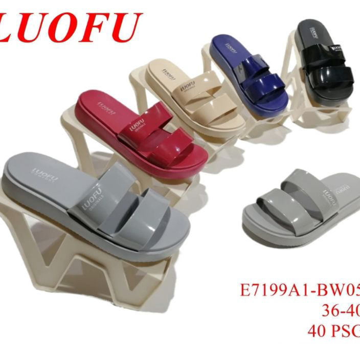 Terkini LUOFU E 7199 A1 B2STWB SANDAL SELOP WANITA RINGAN.