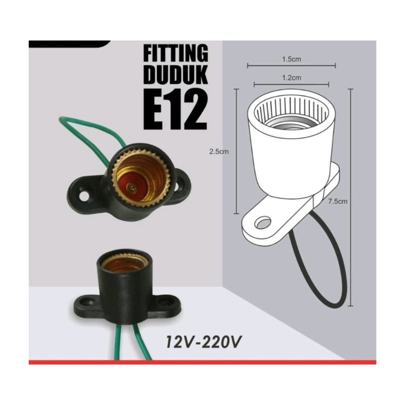 Fiting Lampu Duduk E12 / E14 Untuk Fiting Lampu Hias