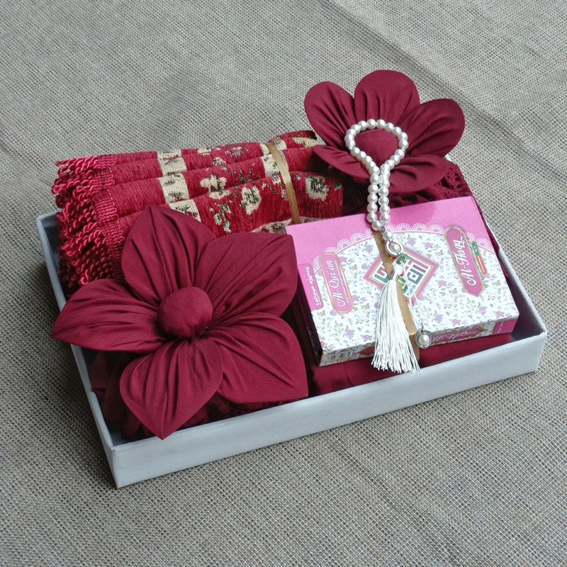 DISCOUNT MAHAR SEPERANGKAT ALAT SHOLAT UNTUK SESERAHAN NIKAH MUKENA PREMIUM SAJADAH TEBAL BOX BESAR