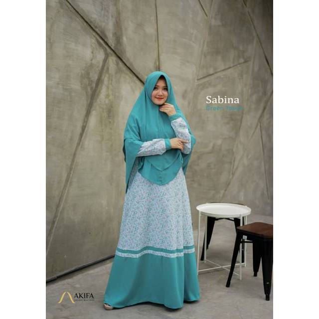 Gamis Set Motif | Gamis Daily | Gamis Simple Mewah | Gamis Terbaru | Gamis Akifa Sabina Set Jilbab