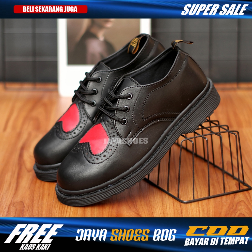 Jackson Sepatu Oxford Docmart Pria Love Hitam Formal Casual