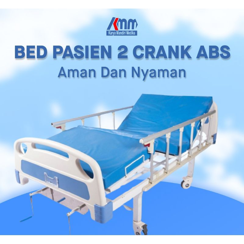 Bed Pasien 2 Engkol ABS || Ranjang Medis Rumah Sakit 2 Crank Deluxe