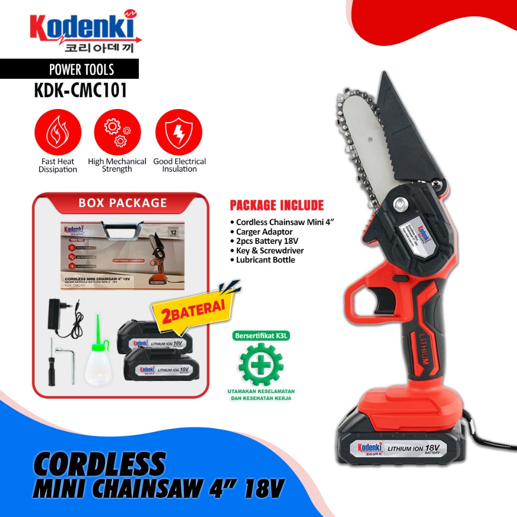 Cordless chain saw 4 inch mesin potong kayu pohon portable baterai 4" Chainsaw gergaji rantai elektr