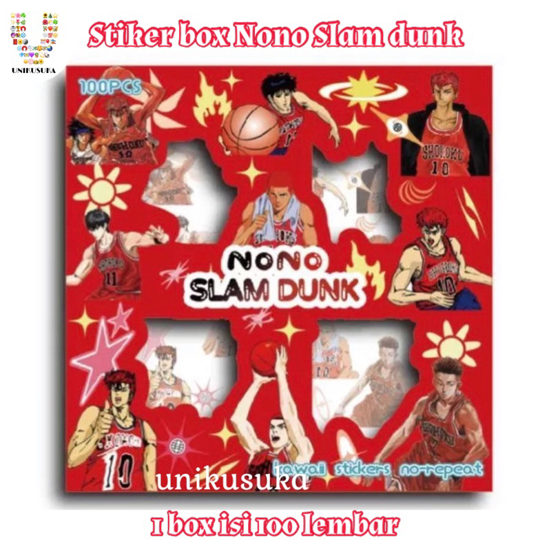 

[UNIKUSUKA] Stiker box Nono SLAM DUNK isi 100 lembar waterproof sticker semi transparan