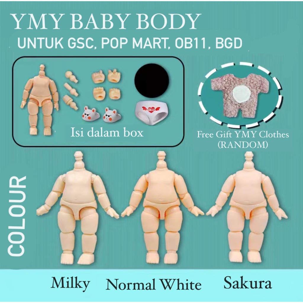 YMY BODY doll ymy baby body for nendoroid GSC ob11 pop mart  bgd distributor resmi ymy ready stock