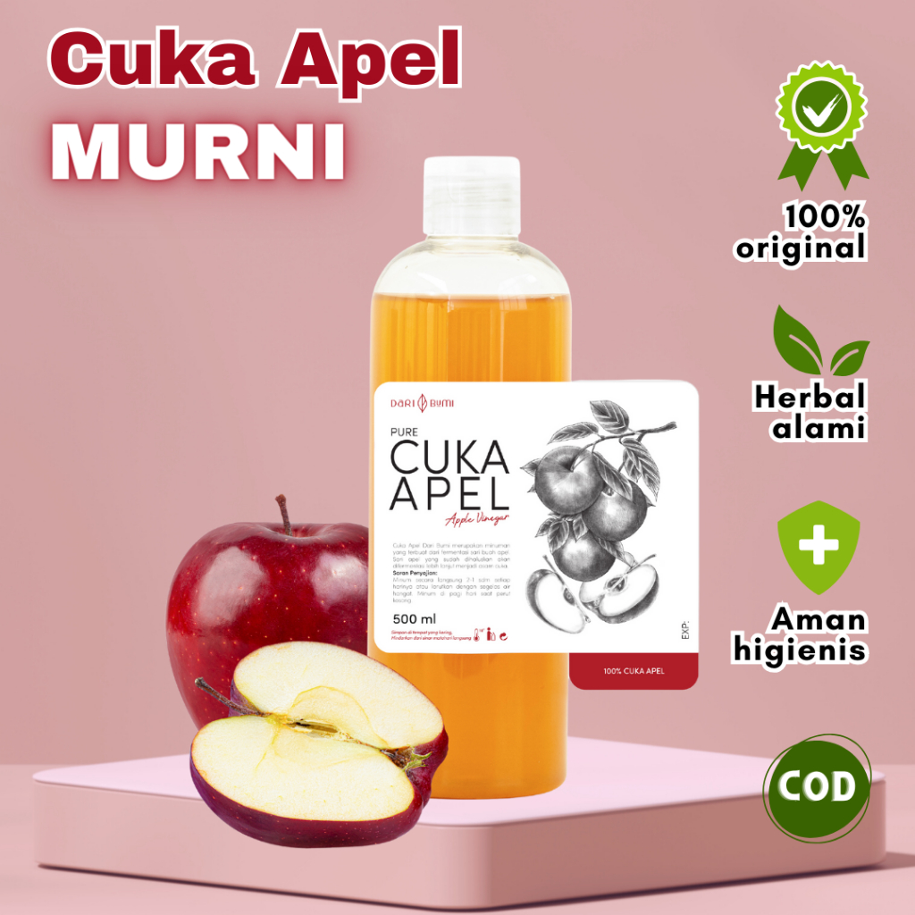 

CUKA APEL MURNI 250 500ML - CUKA APEL MILI BPOM CEMILAN MAKANAN MINUMAN DIET SEHAT PURE DETOX SUPPLEMEN VITAMIN JAMU HERBAL SEHAT DETOX ALAMI PREMIUM PURE ORGANIK HERBAL SUPLEMEN ALAM GAYA HIDUP NUSANTARA 100% ORIGINAL