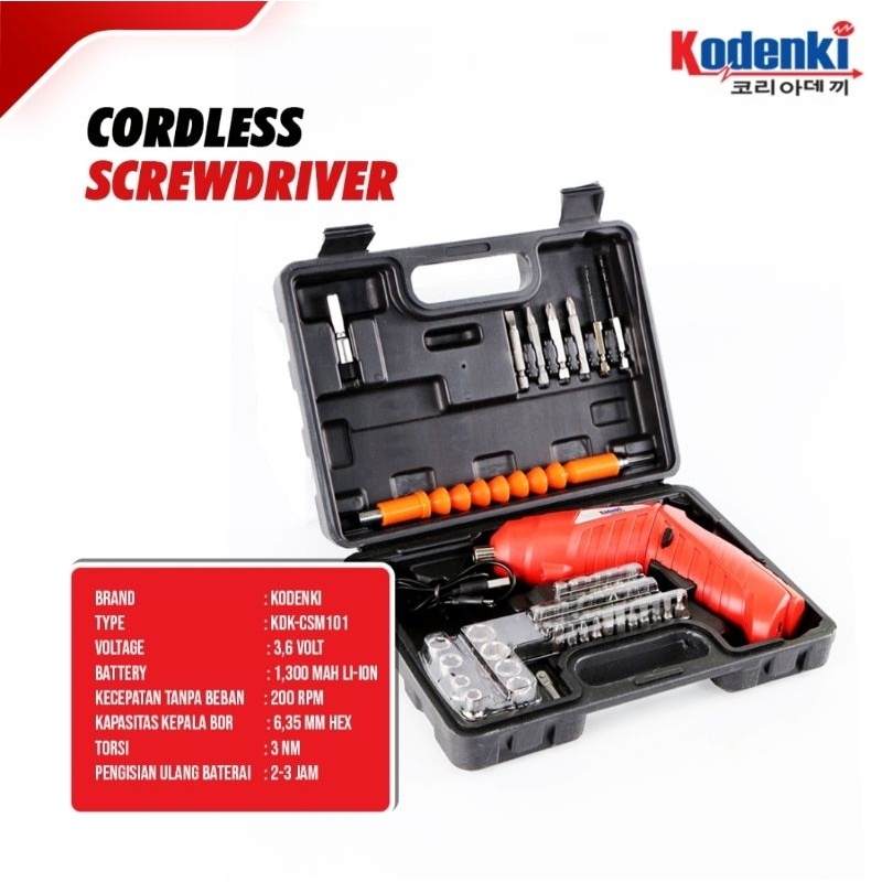 KODENKI cordless screwdriver / mesin bor cordless screwdriver kodenki