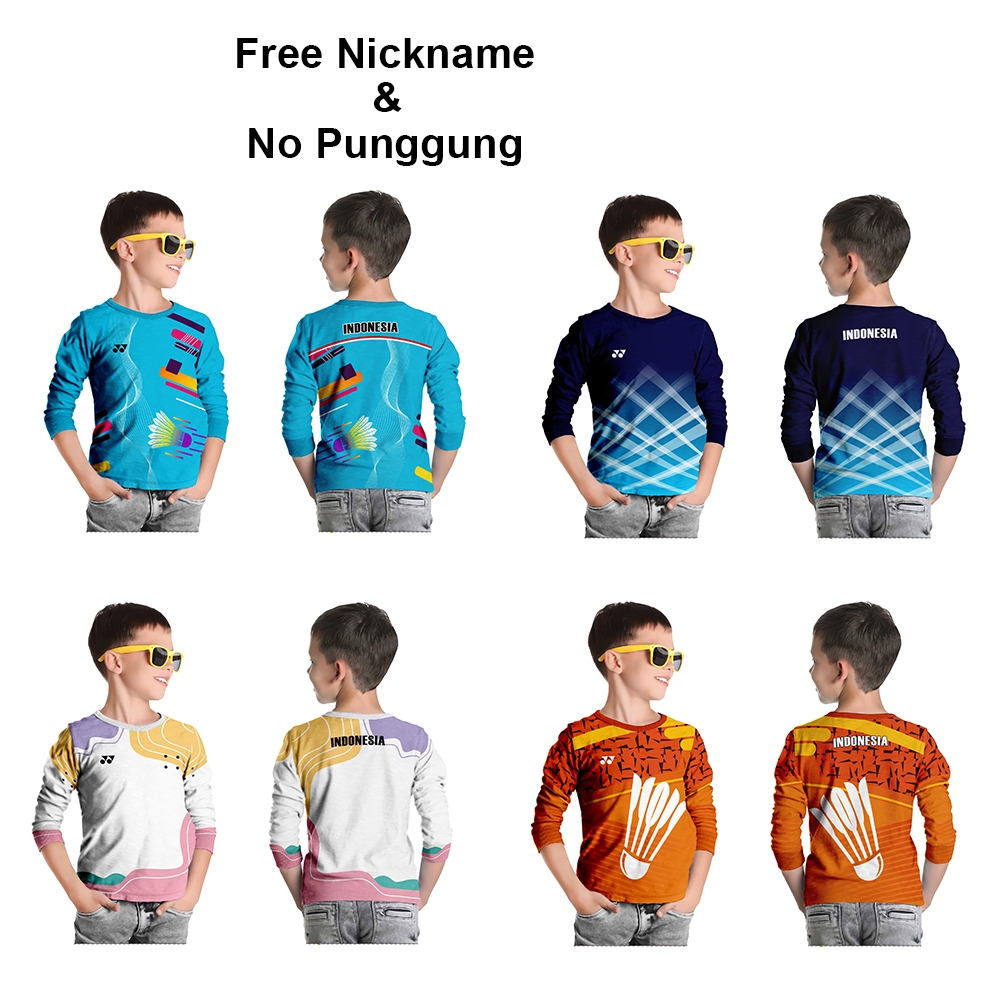 Dstore - Kaos Lengan Panjang Badminton Kaos Bulutangkis Anak Terbaik Custom Design 4